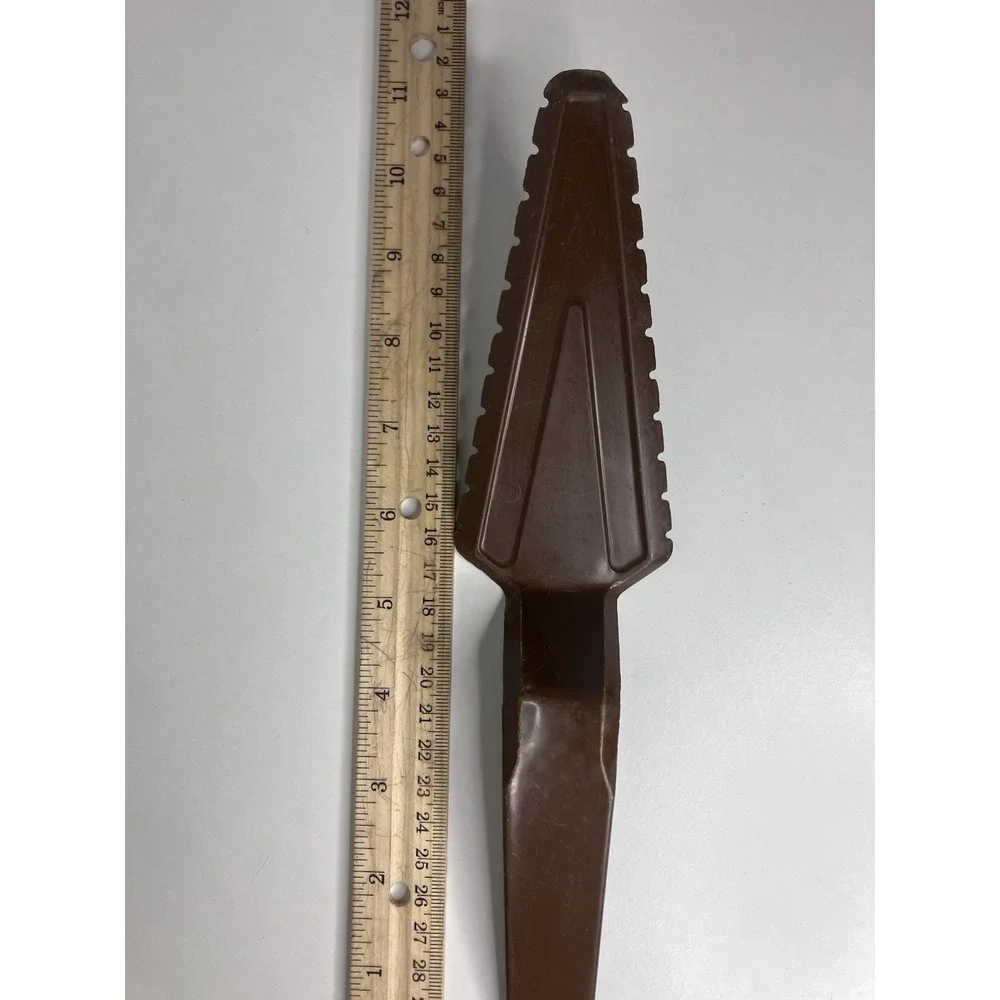 Vintage Tupperware Brown Pie Cake Server & Serrated Knife - #1228-6